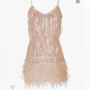 Sequin and feather flapper Dress